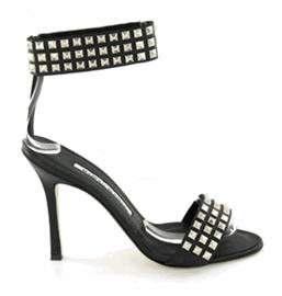 Black Leather Blahnik with Silver Studs YUM for $745 at Foot Candy!