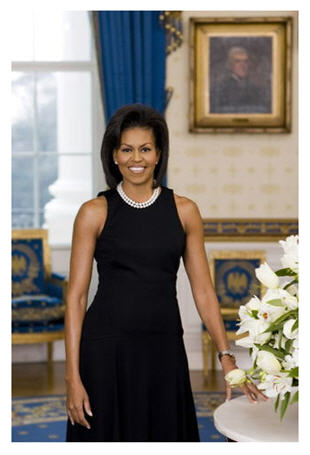 Michelle Obama is stunning in little black dress and pearls