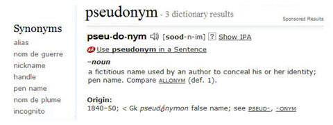 Pseudonym definition