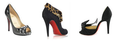 Christian Louboutin trio of peep-toe pumps and bootie 